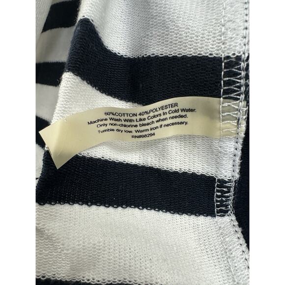 Onque Casuals Womens Jacket Size Large Navy Striped Long Sleeve Zip Up NWTs - Picture 5 of 11